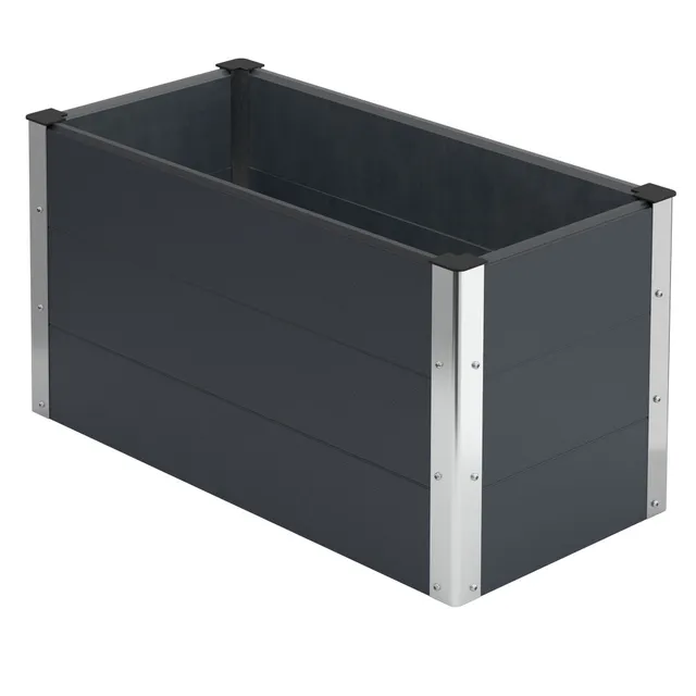 ECD Germany Garten jardinière WPC anthracite 100x50x91