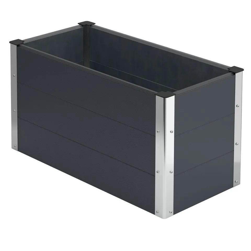 ECD Germany Garten jardinière WPC anthracite 100x50x91