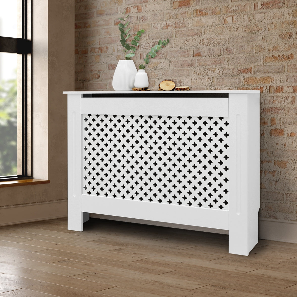 ECD Germany Heizungen cache radiateur 112x19x82 cm blanc MDF