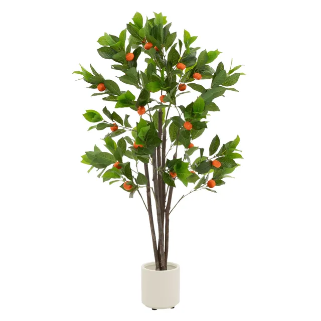 ECD Germany Haus Oranger artificiel 130 cm avec fruits et pot