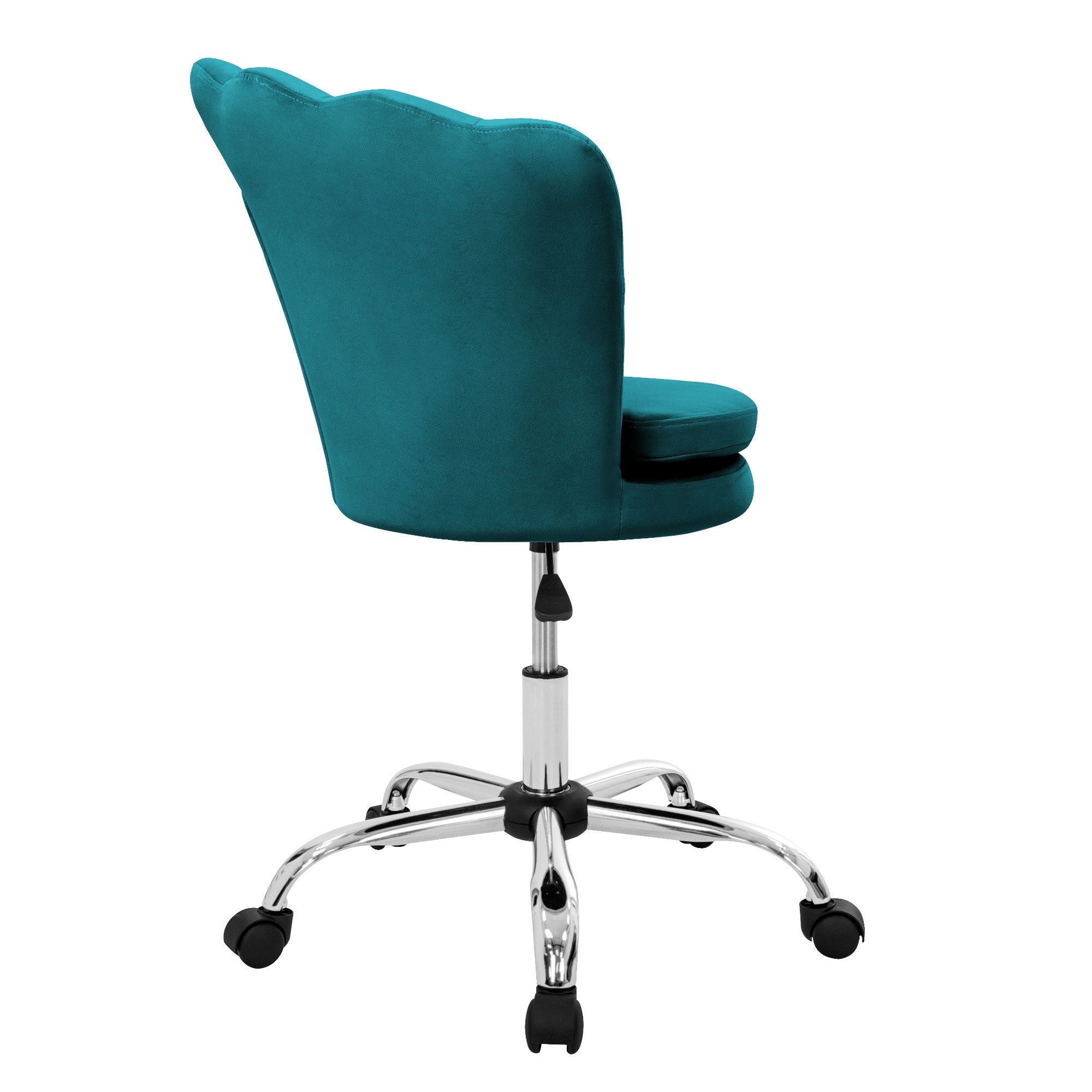 ECD Germany Möbel chaise bureau velours noire à roulettes coquillage