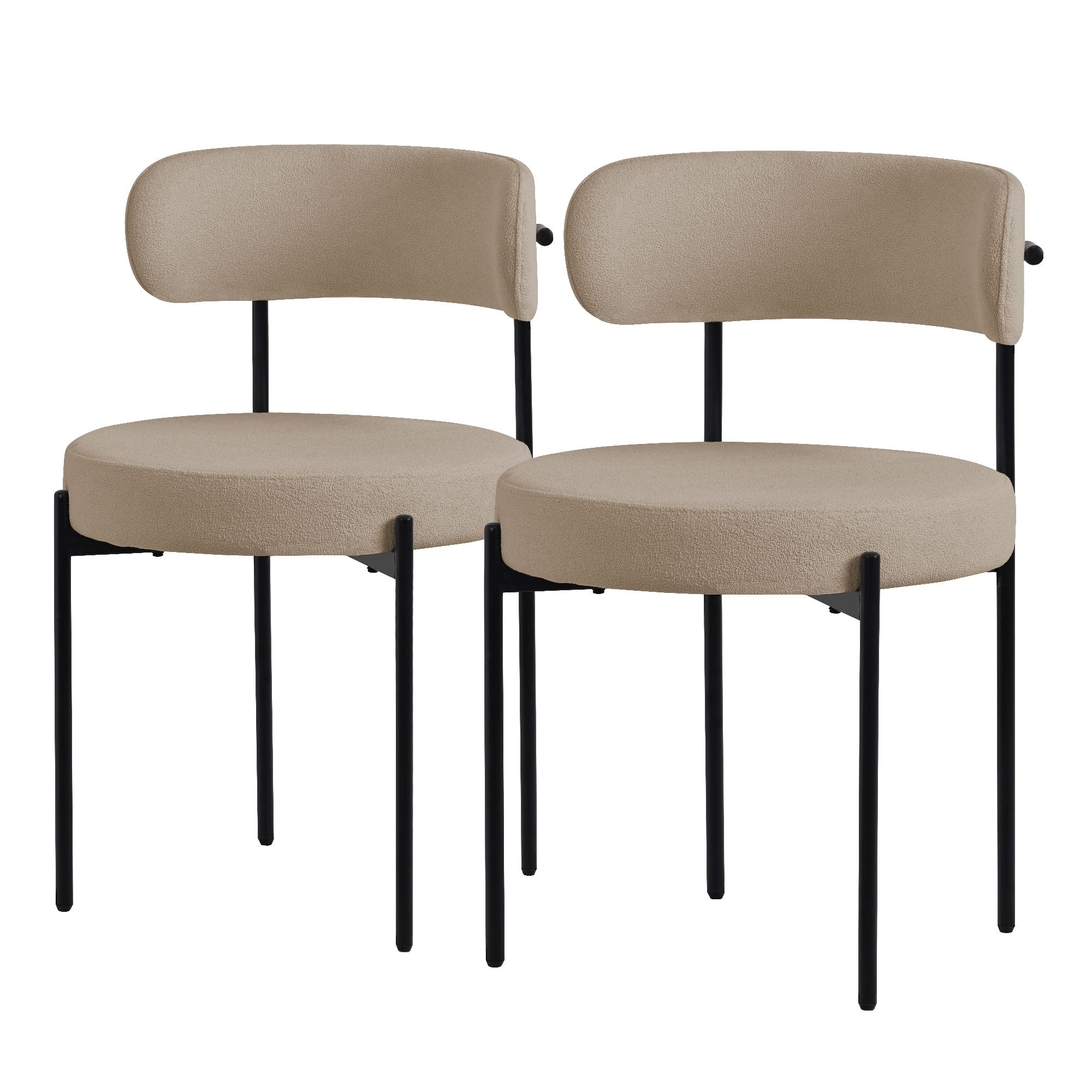 ECD Germany ML-Design lot 2 chaises bouclette marron 53x50x78