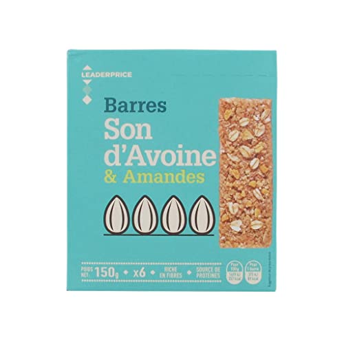 Leader Price Barres céréalières son avoine amandes 180g
