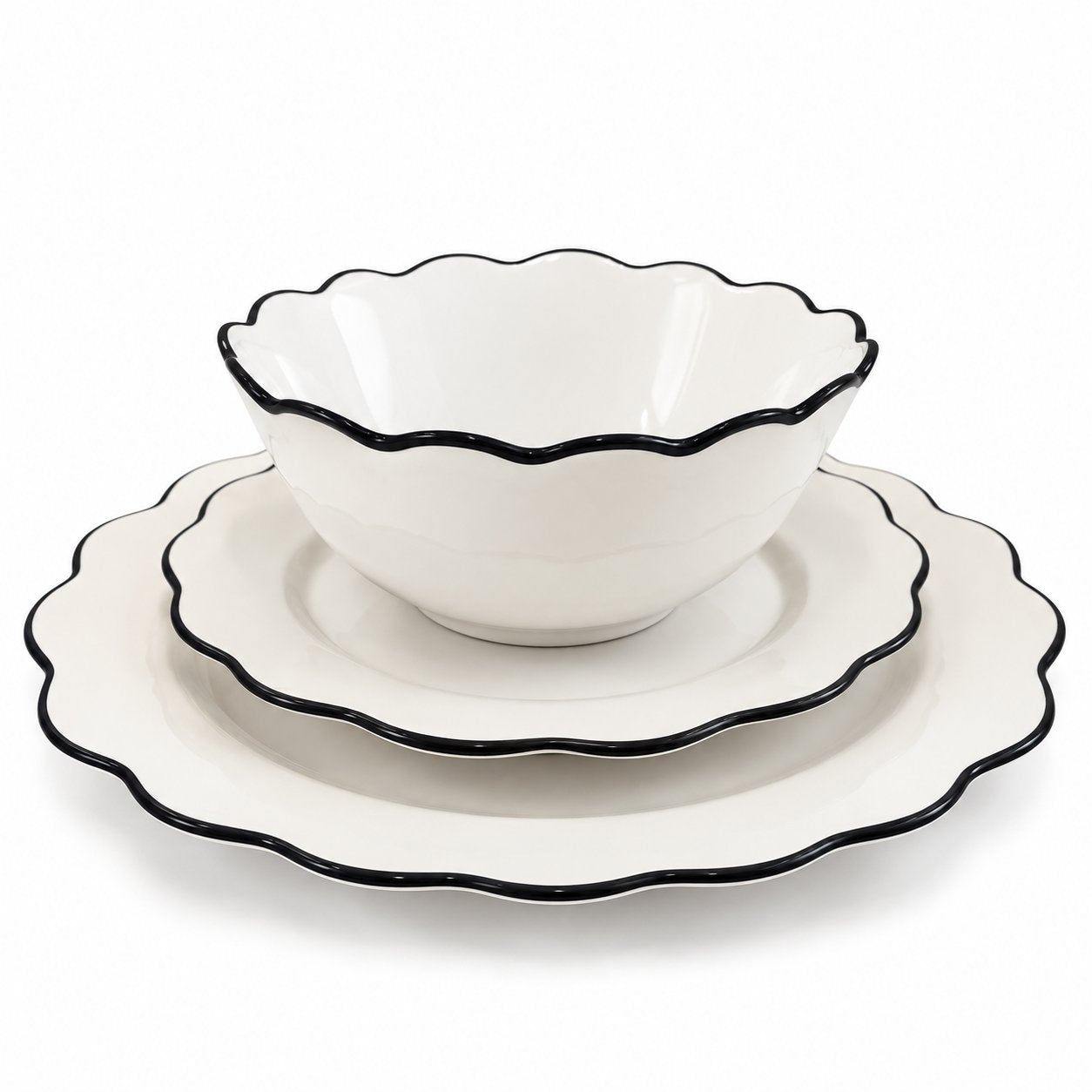Déclic Home Bol porcelaine bordure noire Ø 14 cm