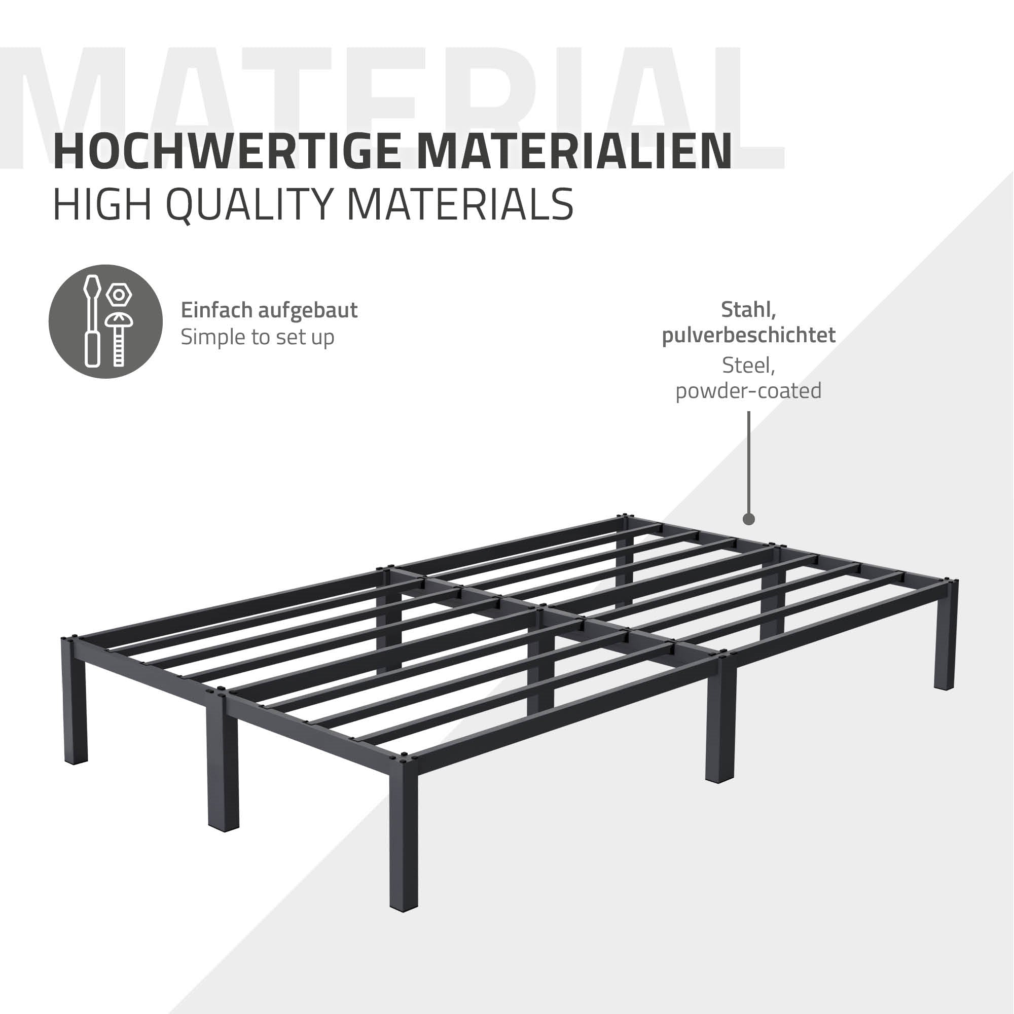 ECD Germany lit double métal 120x200 anthracite sommier