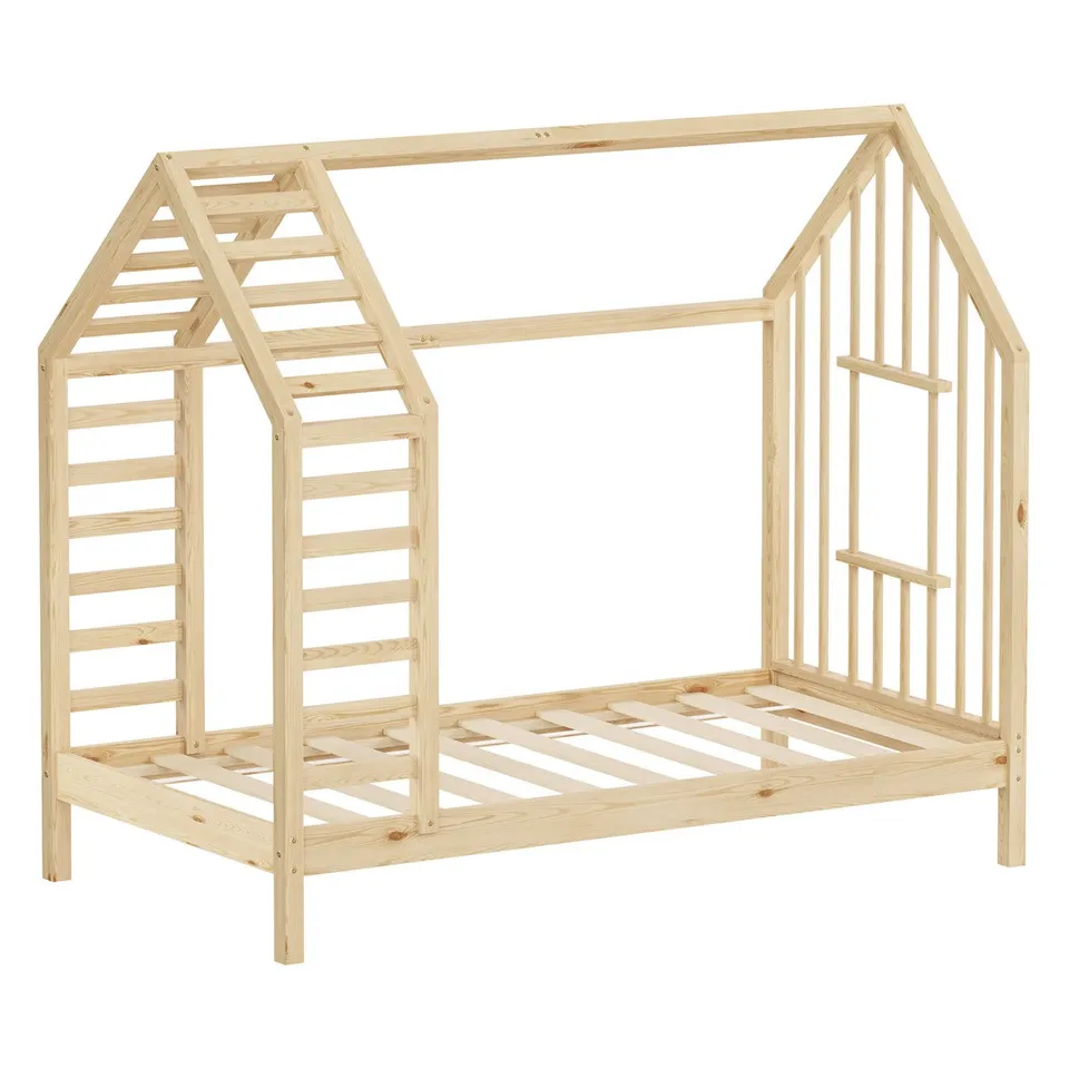 ECD Germany Kinder lit cabane nature 80x160 cm pin