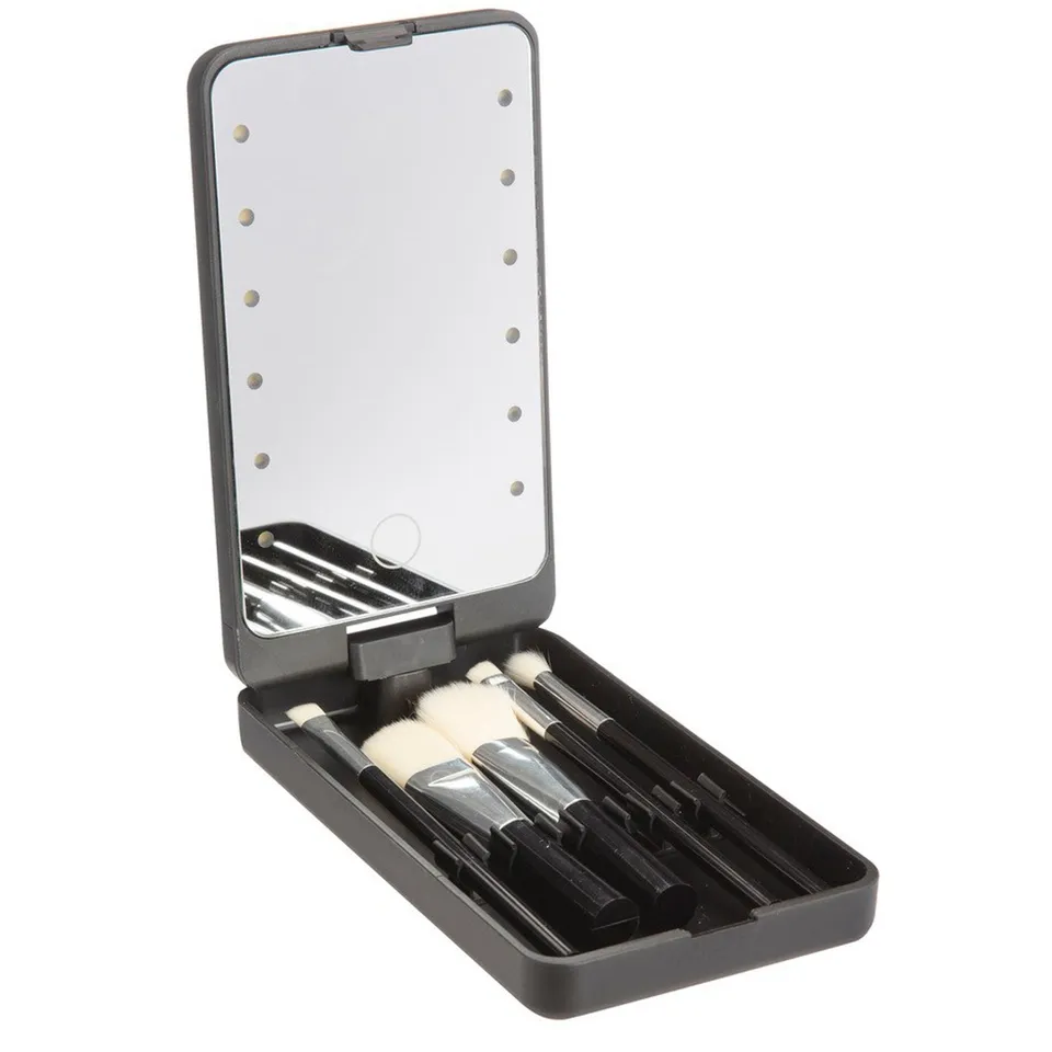 Stokomani Beauté Set 5 pinceaux maquillage + miroir LED