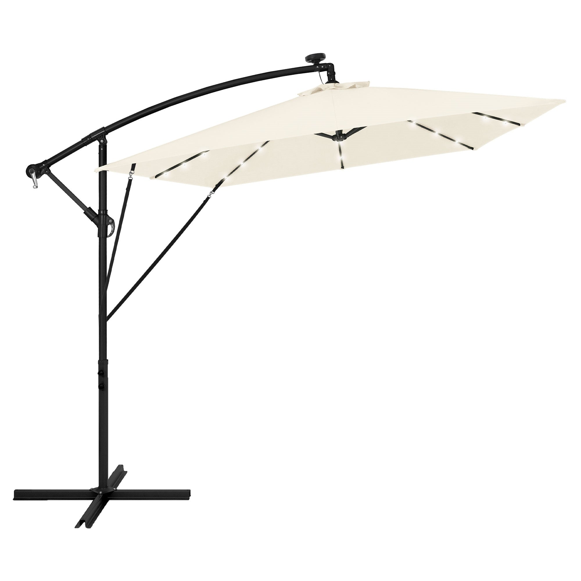 ECD Germany Garten parasol déporté LED bleu 235x235 cm alu
