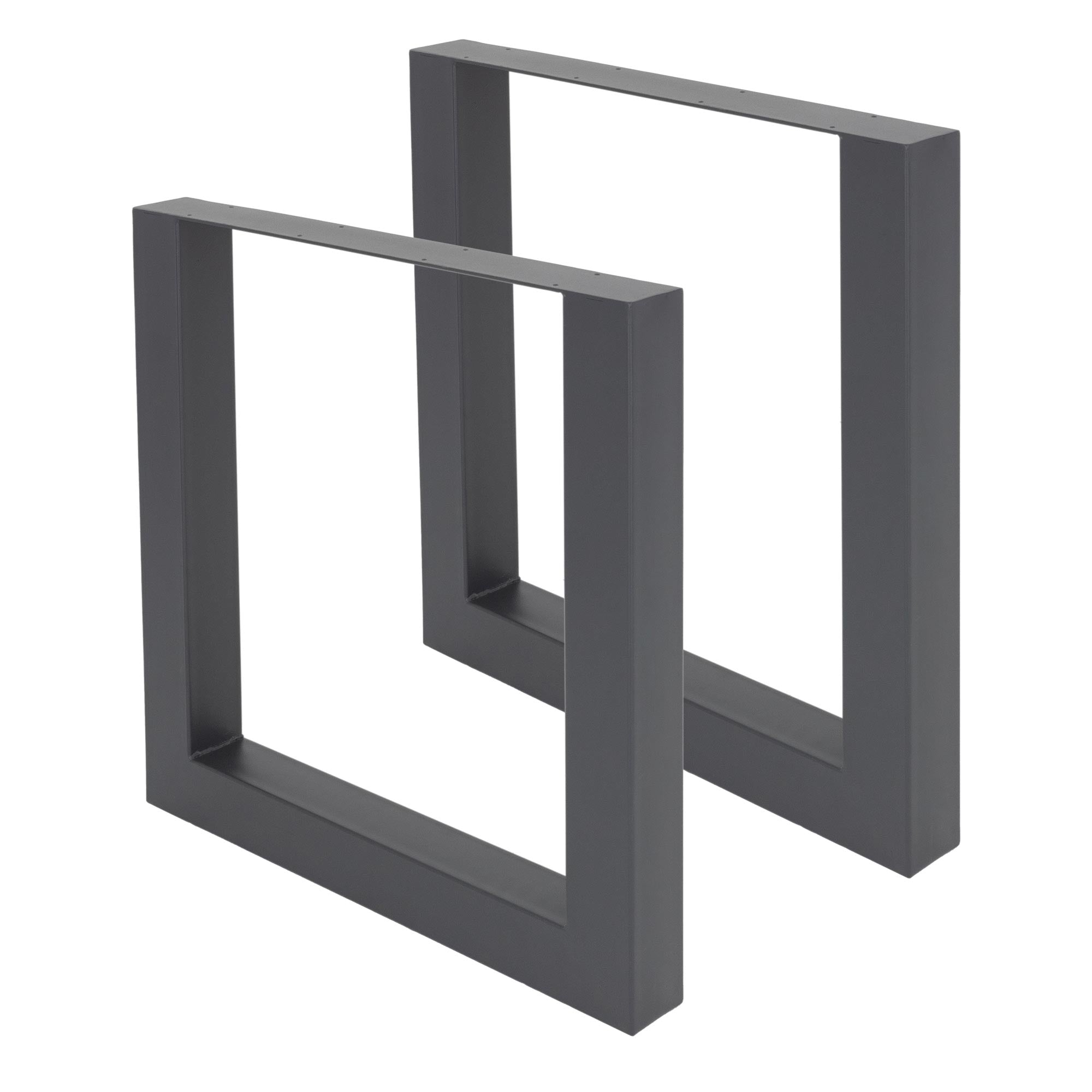 ECD Germany Möbel pied de table acier U lot de 2 noir 70x72 cm