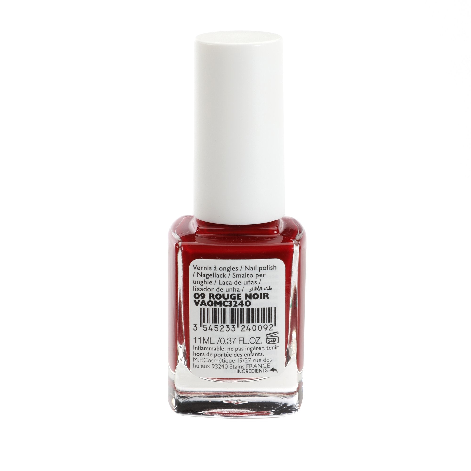 Miss Cop vernis ongles rouge noir couvrant longue tenue