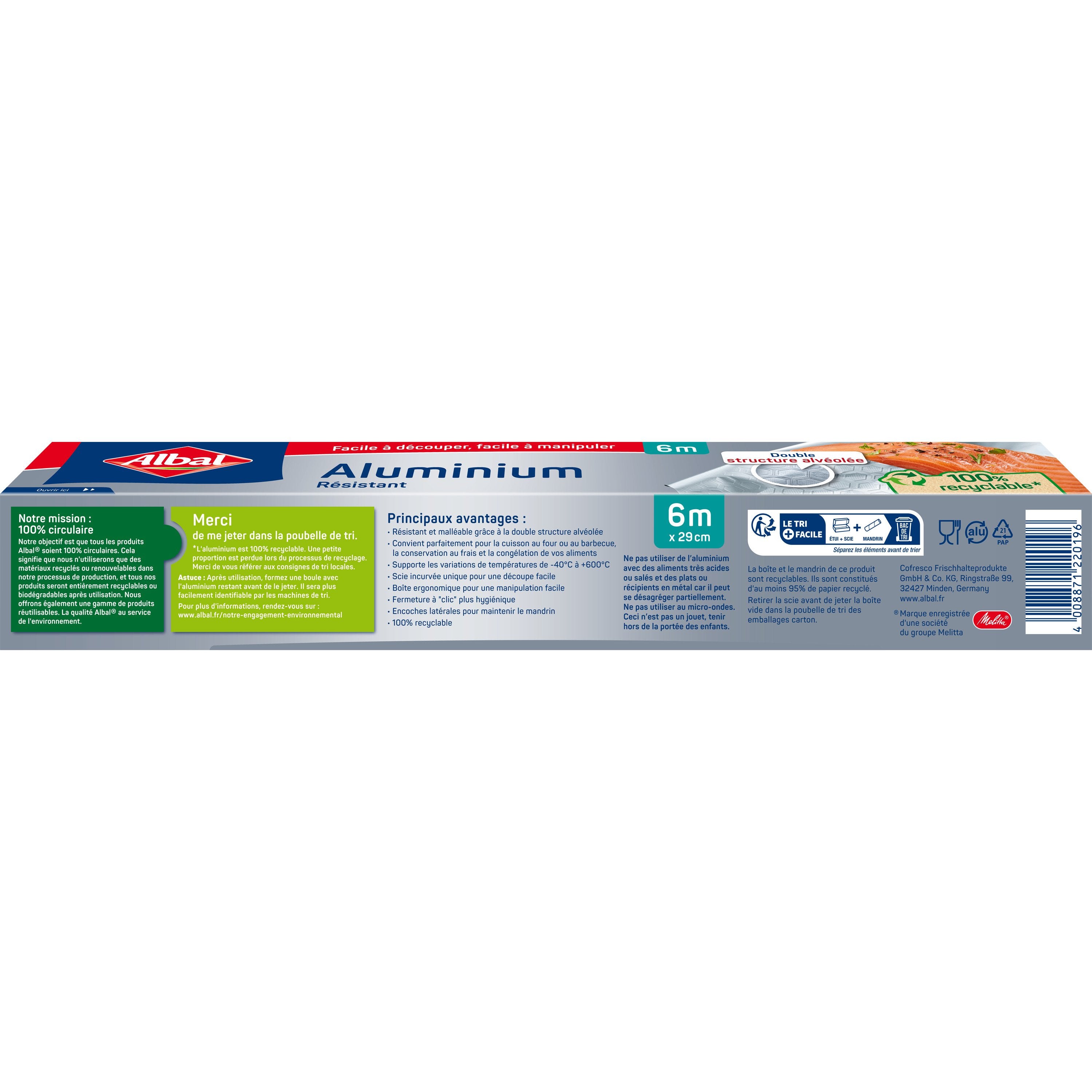 Stokomani Maison papier aluminium 6m cuisine conservation