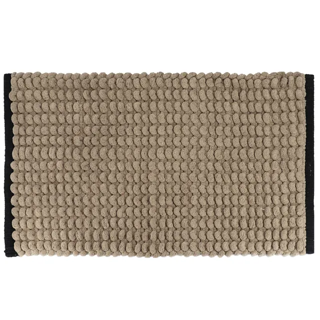 Stokomani Maison Tapis salle de bain beige noir 45x75cm