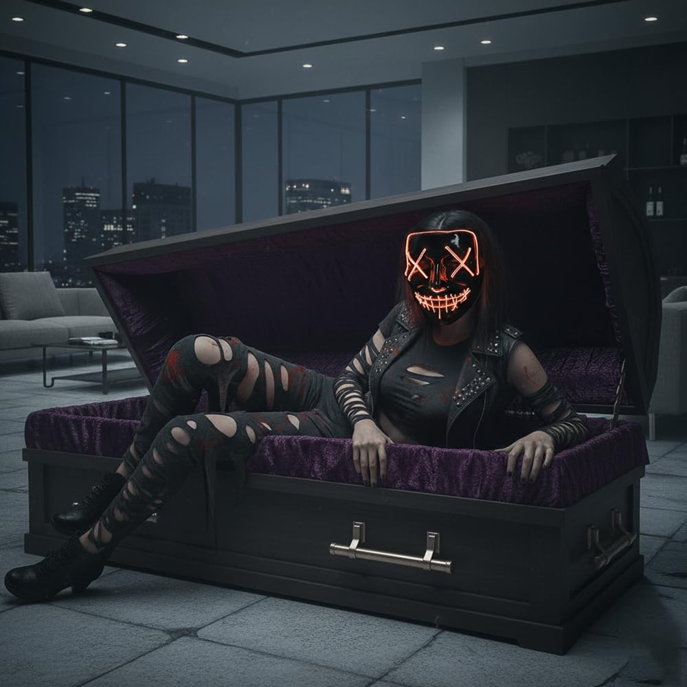 Shop-Story Loisirs Masque LED Nightmare Orange Halloween
