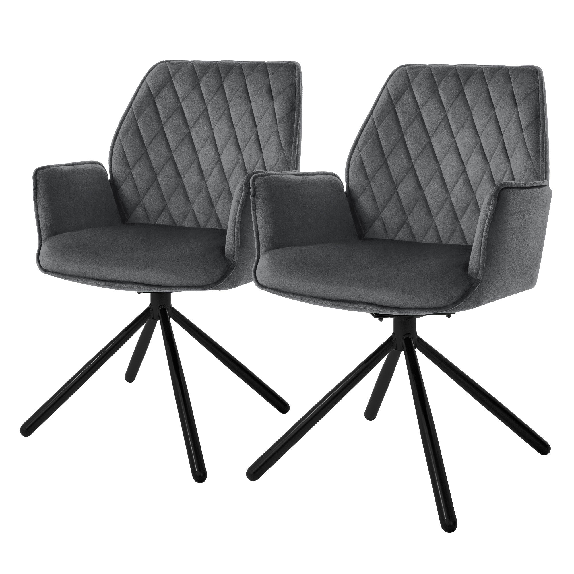ECD Germany ML-Design chaise pivotante velours sauge