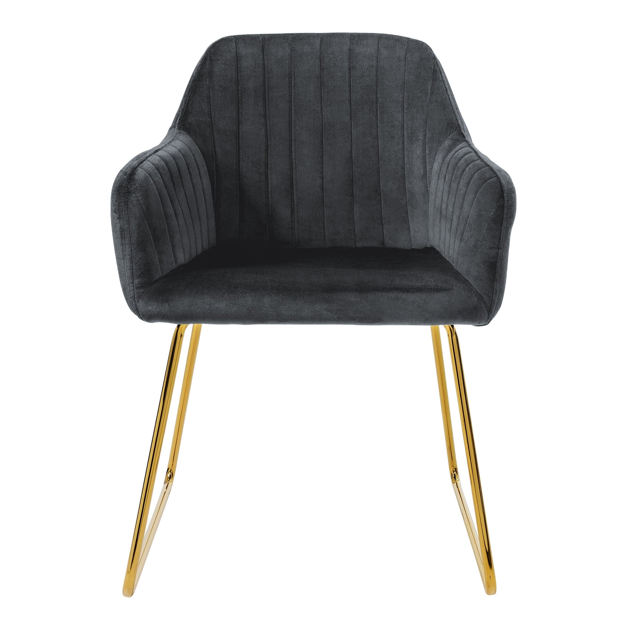 ECD Germany Möbel chaise salle à manger gris velours lot 6 avec accoudoirds