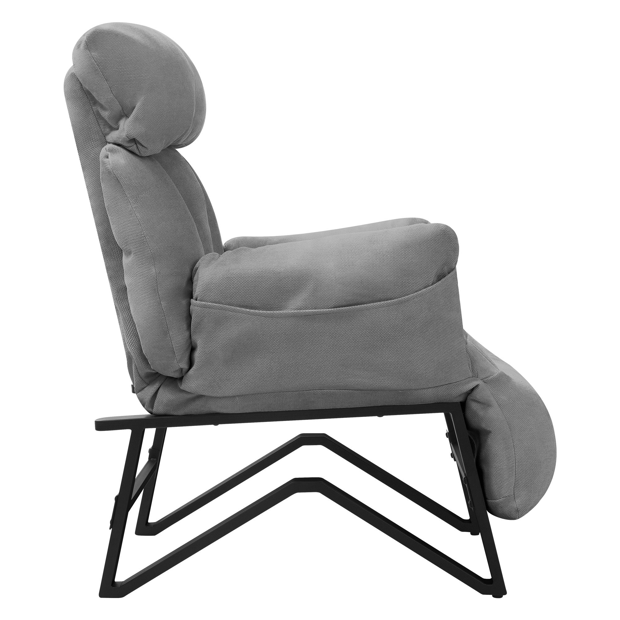 ECD Germany Möbel fauteuil relax lin gris 85x82x102 inclinable
