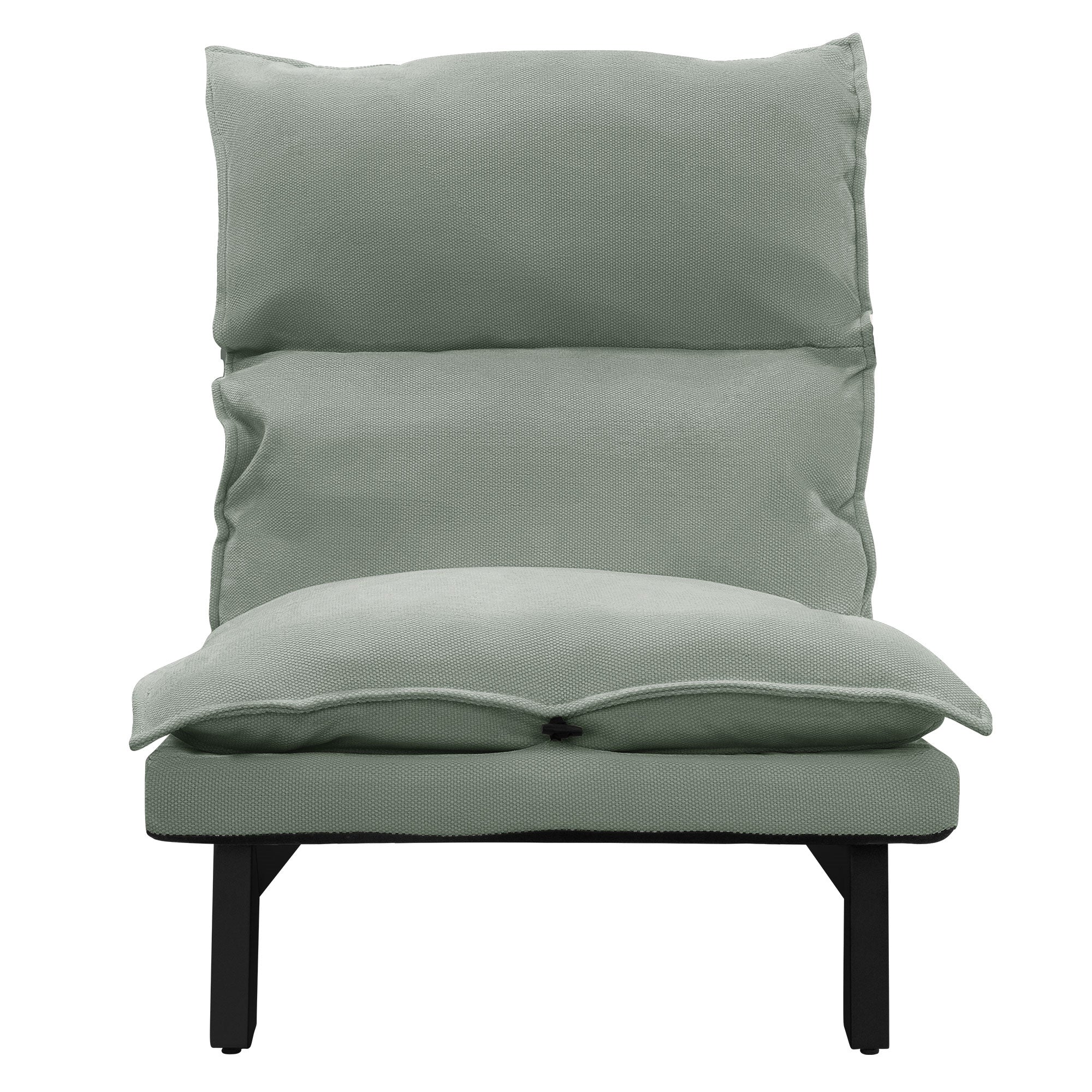 ECD Germany ML-Design Fauteuil de Sol Lin Gris-Vert Dossier