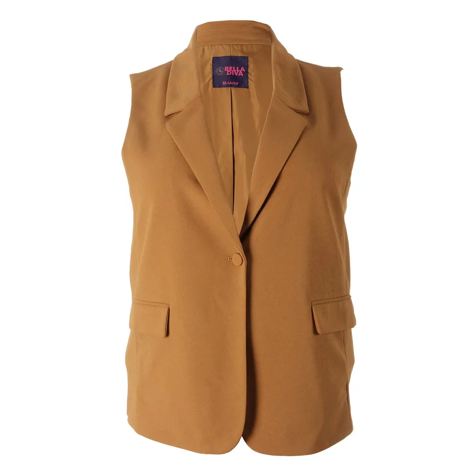 Stokomani Mode veste sans manche marron XL femme