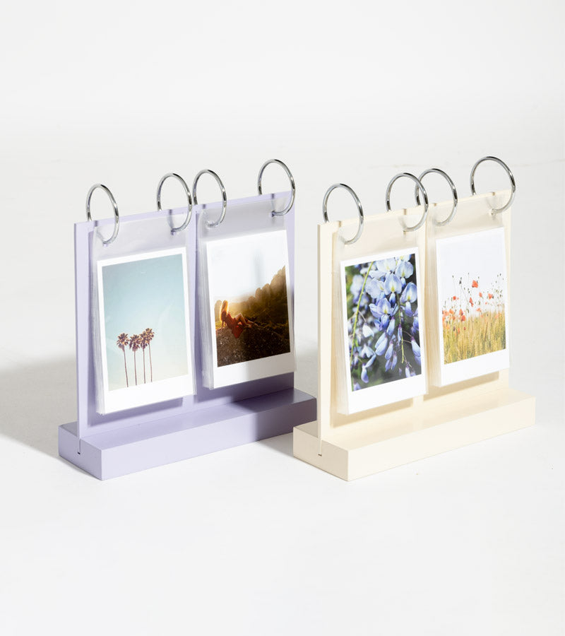 L'avant gardiste cadre photo bois Instax violet crème