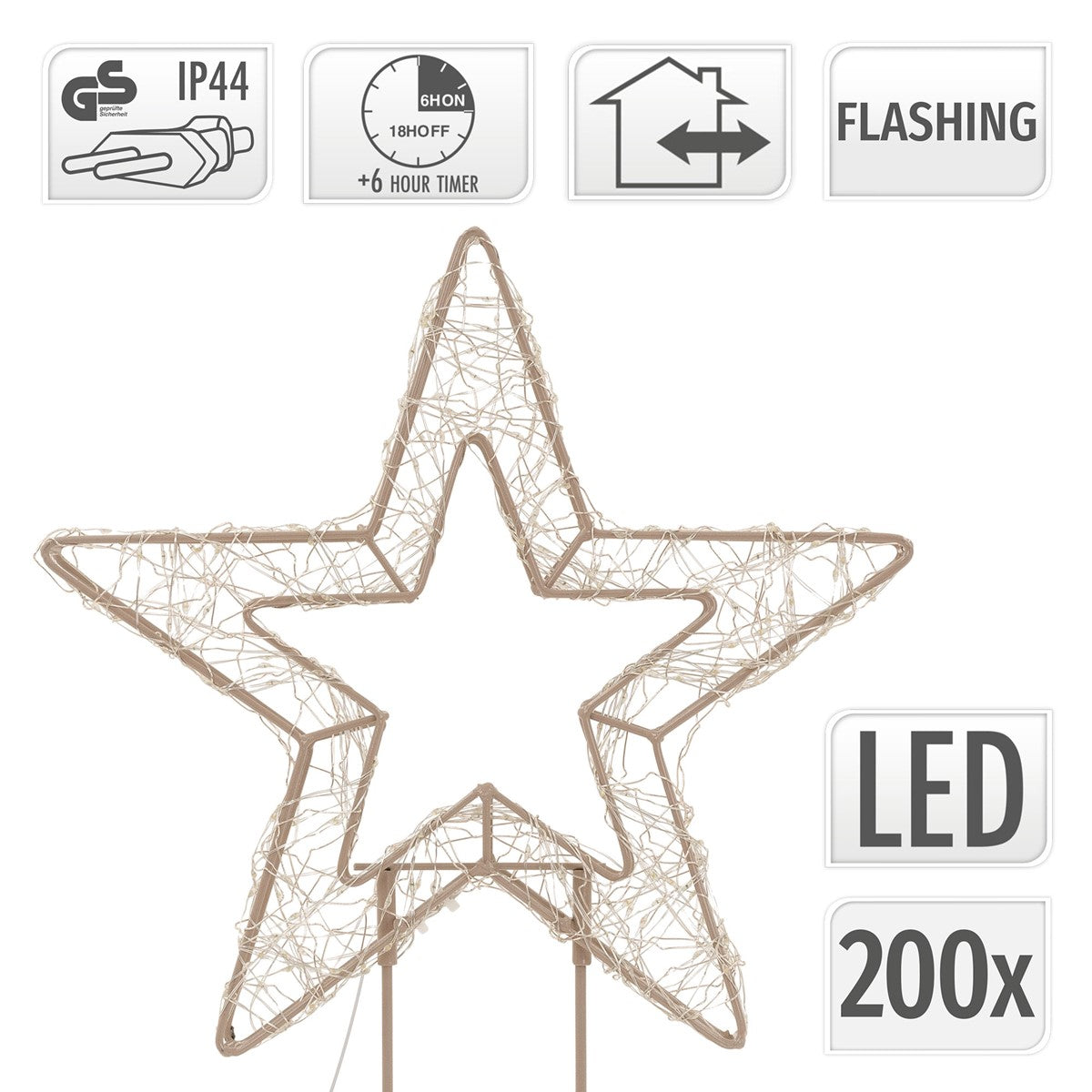 ECD Germany Haus & Wohnen étoile Noël LED 37 cm blanc chaud