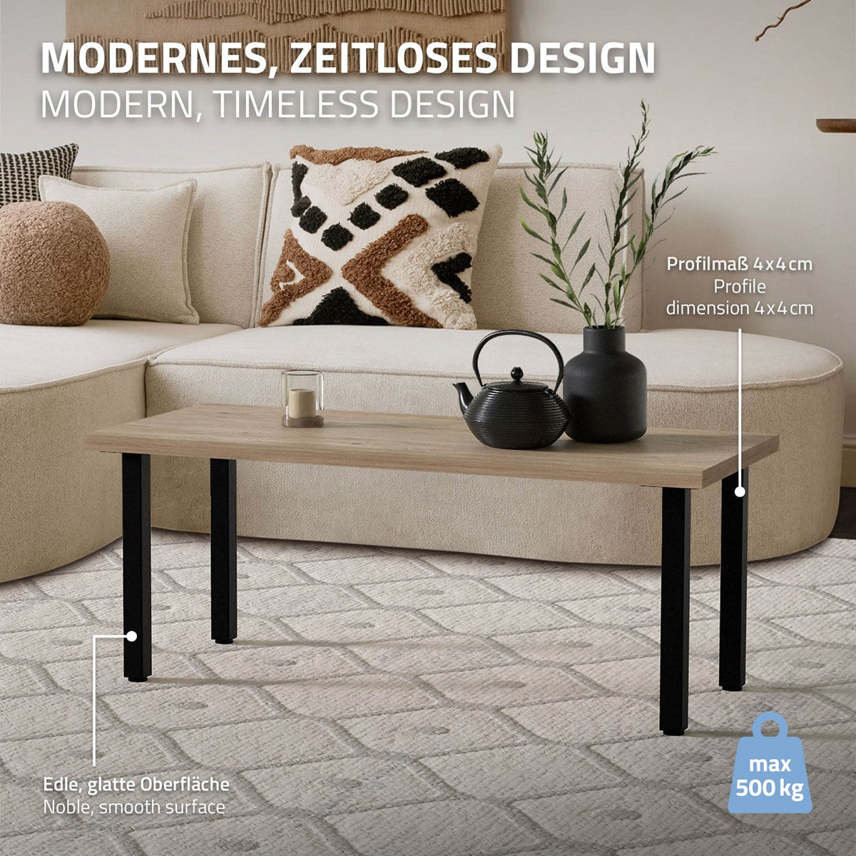 ECD ML-Design Pieds de table I-Design Acier Lot 4 42 cm