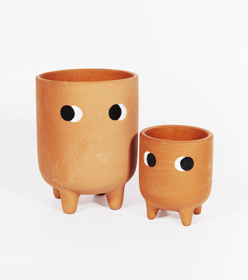 L'avant gardiste Vases et cache-pots Petit cache-pot terre cuite yeux