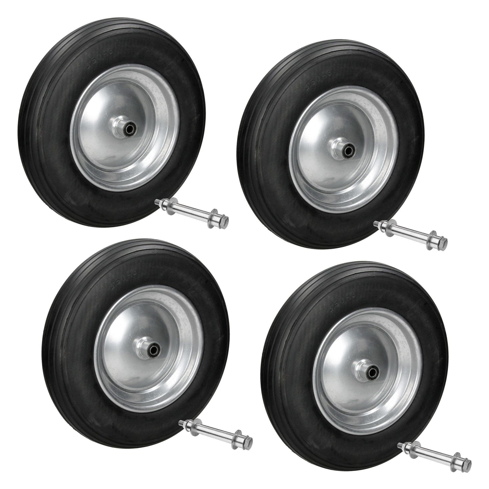 ECD Germany Garten lot 4 roues brouette PU 3.50-8 noir increvable