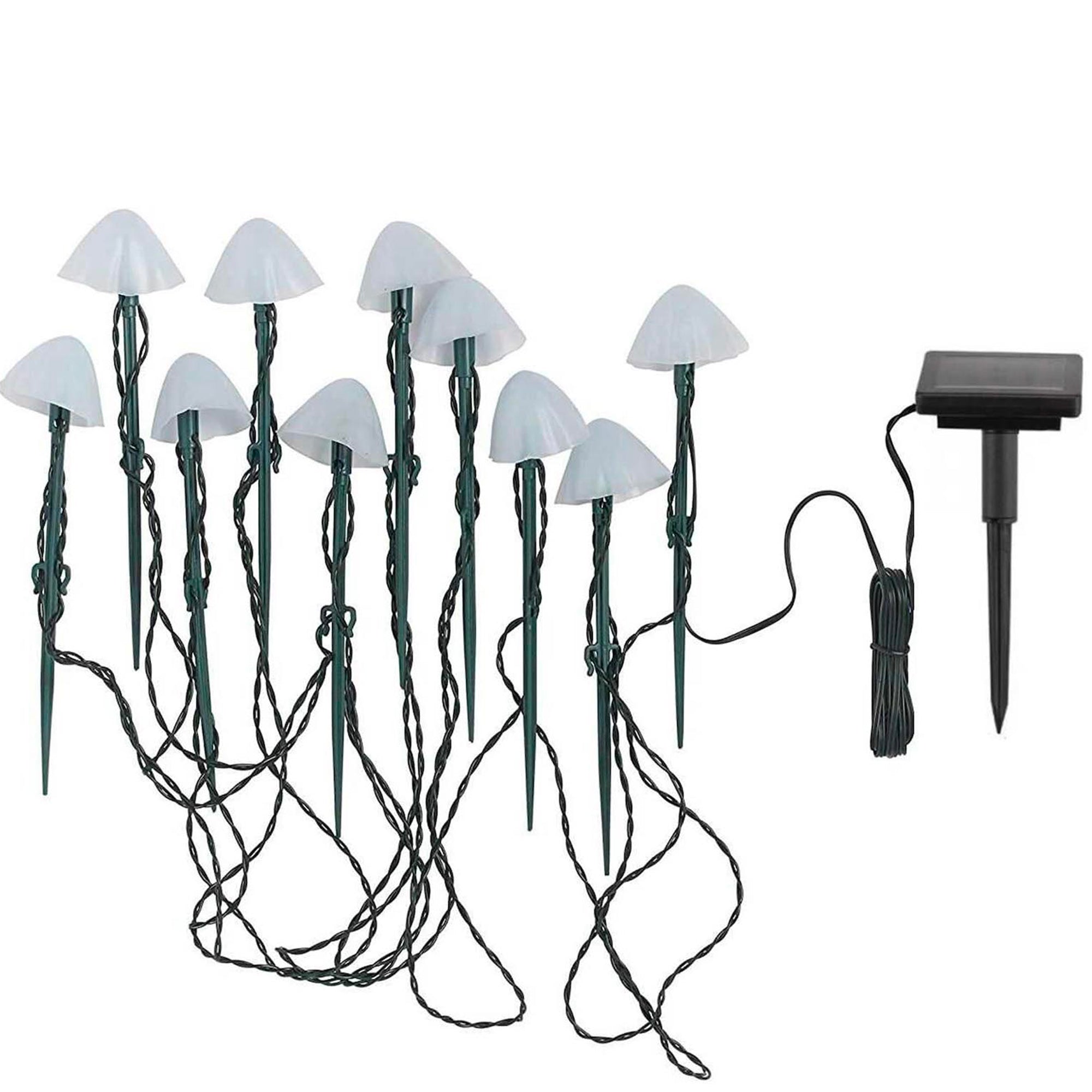 Red Deco Champy 10 champignons solaires LED blanc chaud 3,8m