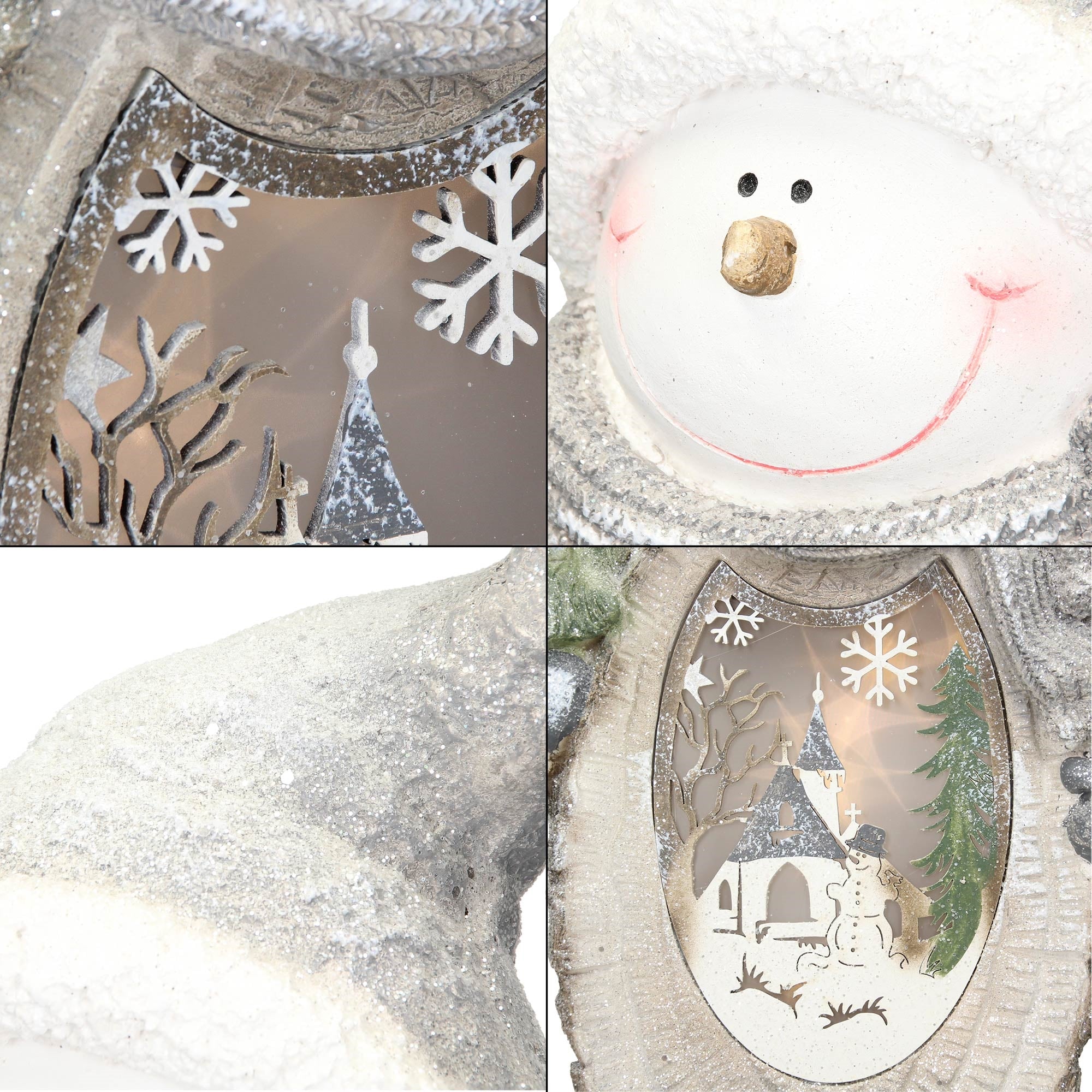 ECD Germany Haus & Wohnen Bonhomme neige LED 53 cm polyresine