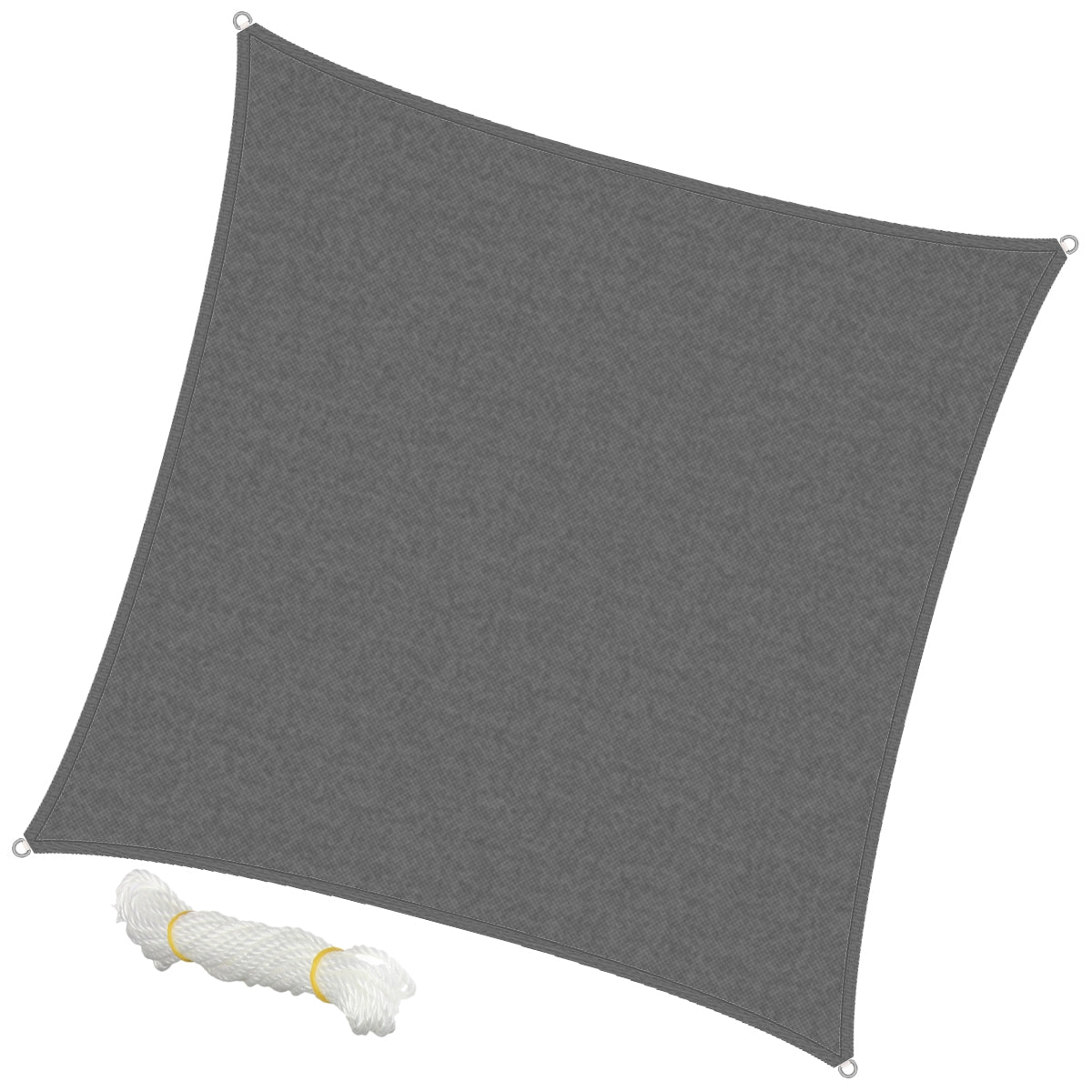 ECD Germany voile d'ombrage carré 5x5 m gris HDPE anti-UV