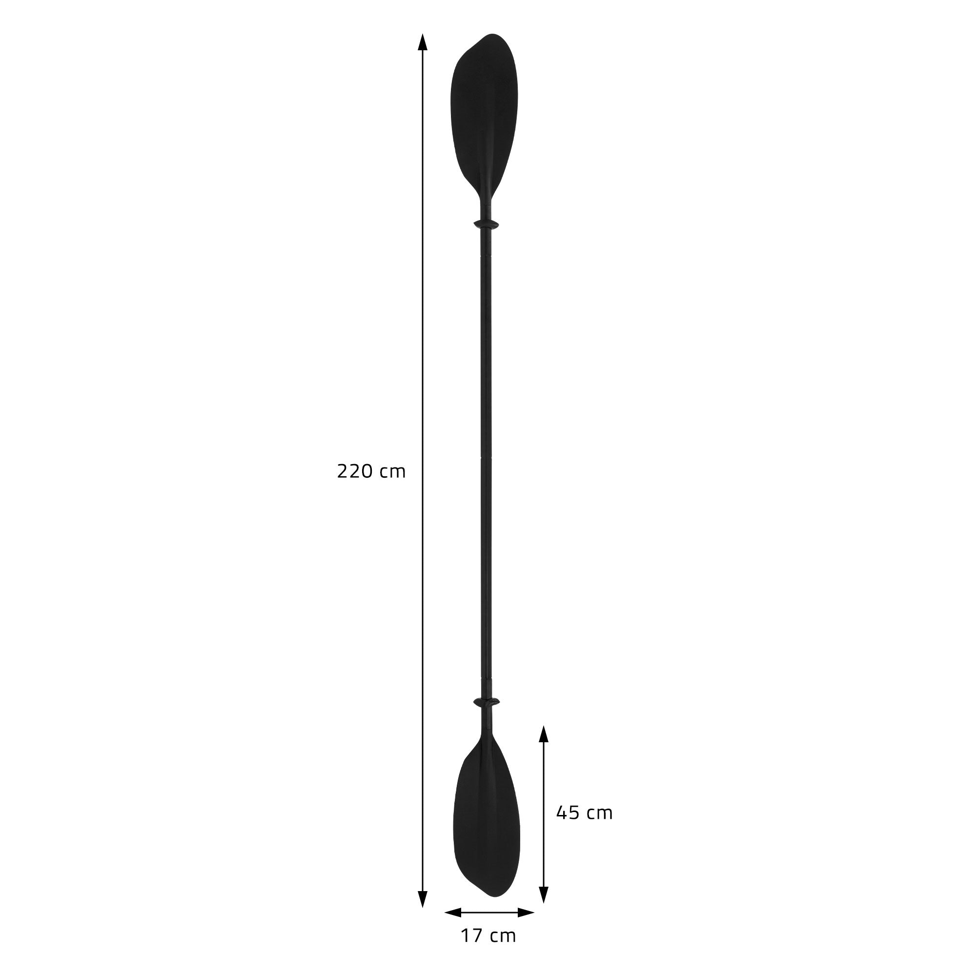 ECD Germany SUP pagaie kayak double 220cm noire alu 4 parties