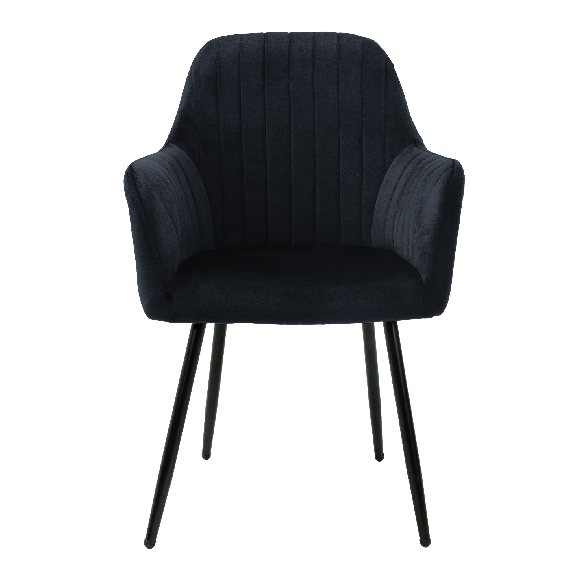 ECD Germany Möbel chaise salle à manger velours noir lot de 2