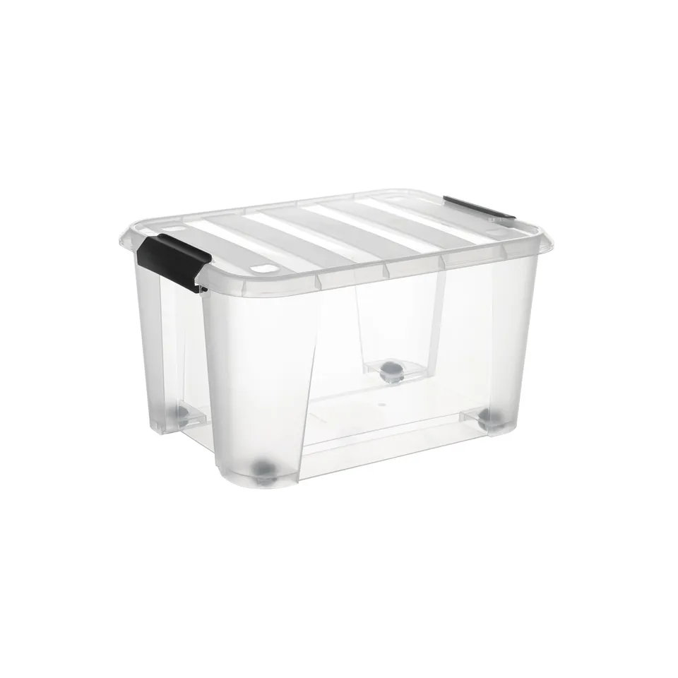 Stokomani Maison boîte rangement roulettes 32L clips