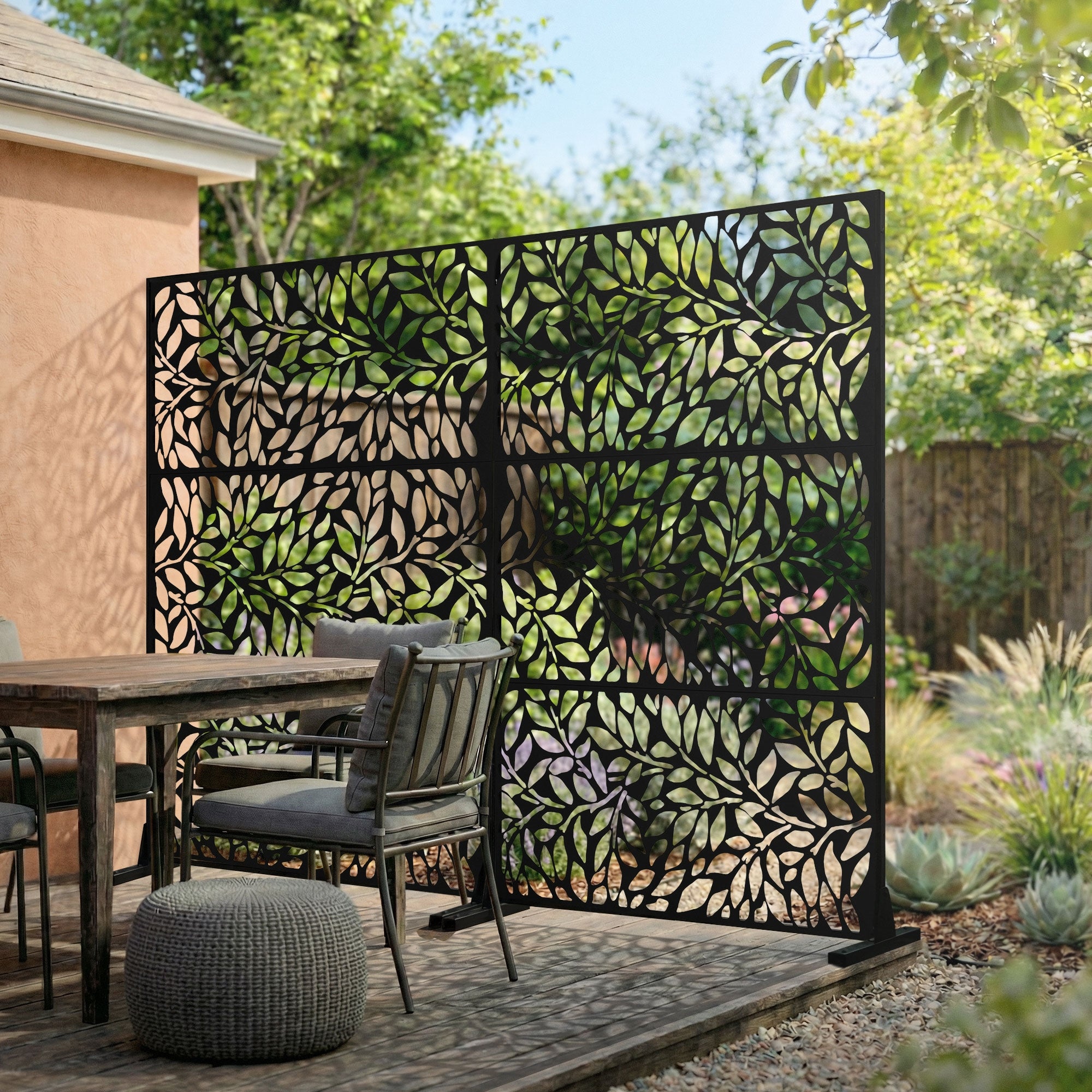 ECD Germany Möbel paravent Firenze 120x180 noir acier