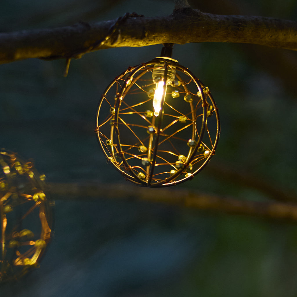 Red Deco Rusty Light guirlande solaire 10 boules 4m marron