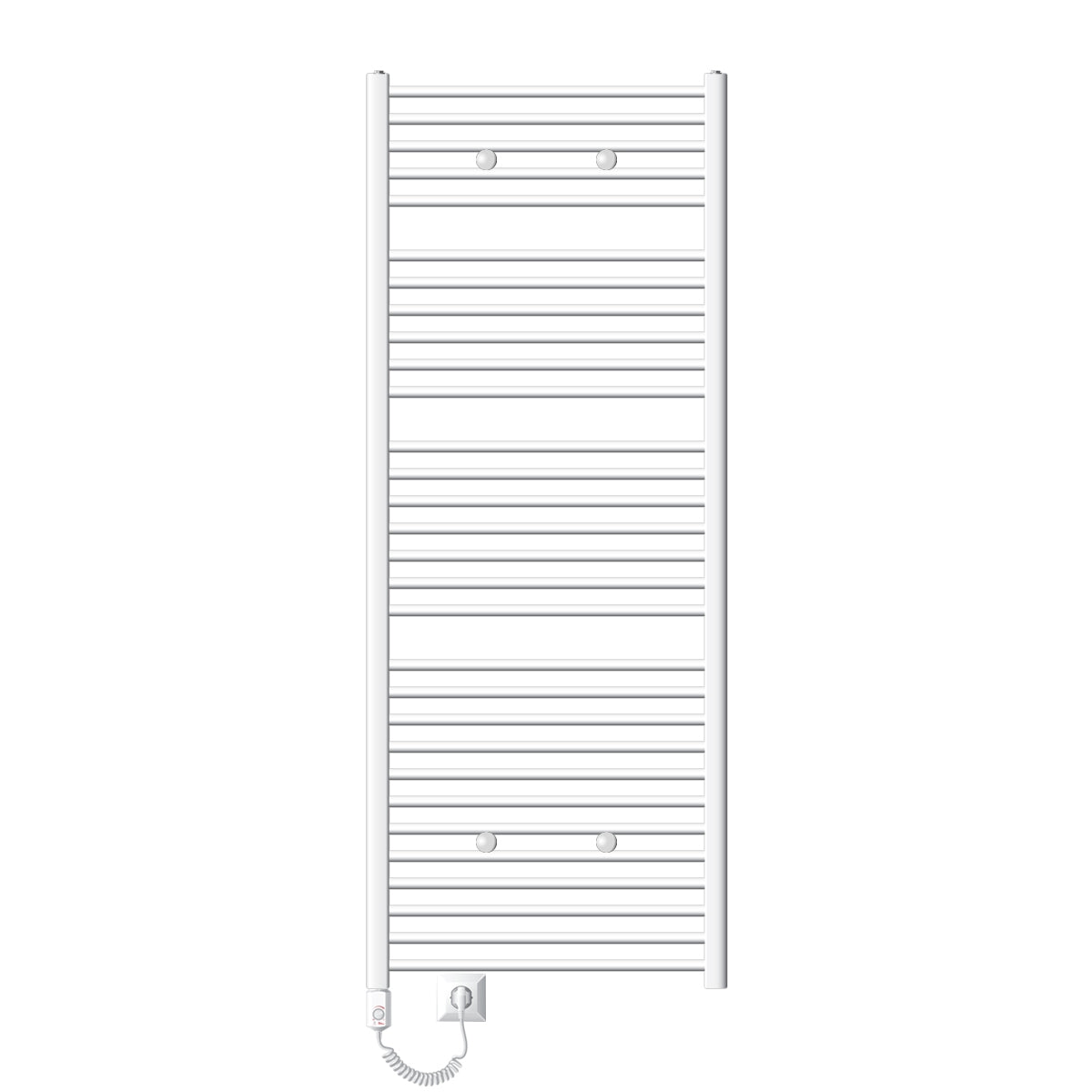 ECD Germany Chauffage sèche-serviettes 1200W blanc 75x180 cm courbé