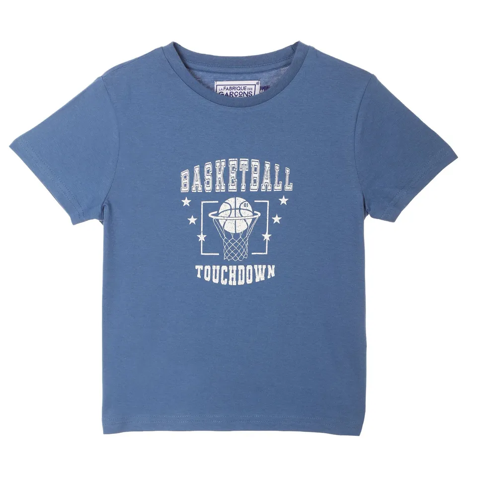 Stokomani Mode Tee-shirt bleu enfant 03A coton