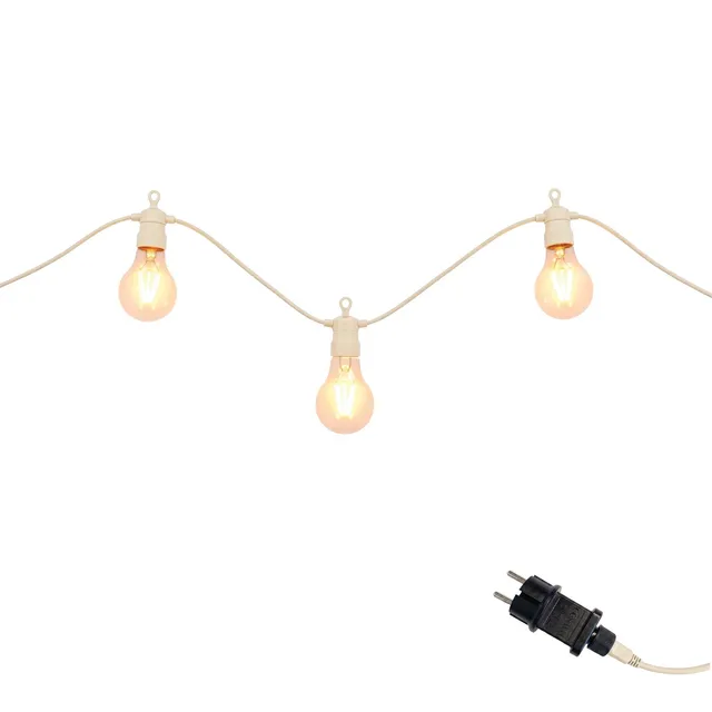 Red Deco Party Max Clear Cream guirlande 8m 10 globes beige