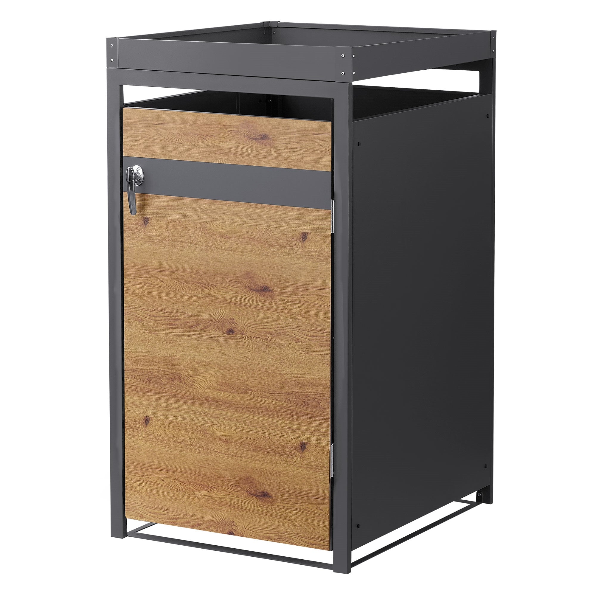 ECD Germany Garten cache-poubelle acier anthracite 4x240L