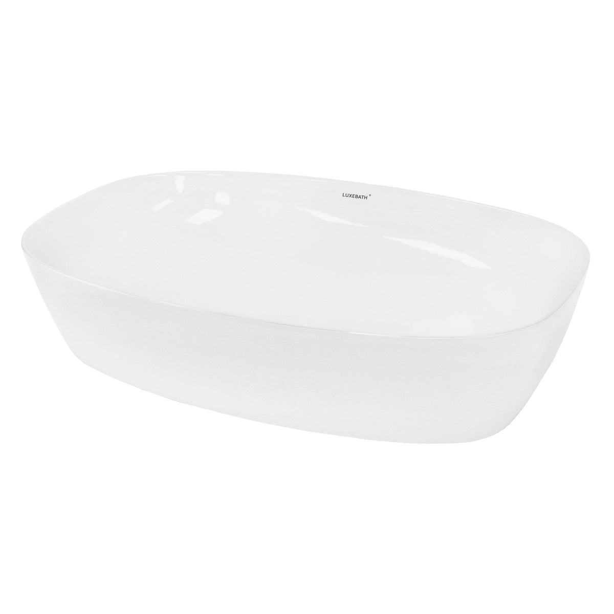 ECD Germany LuxeBath vasque à poser céramique blanche 505 mm ovale