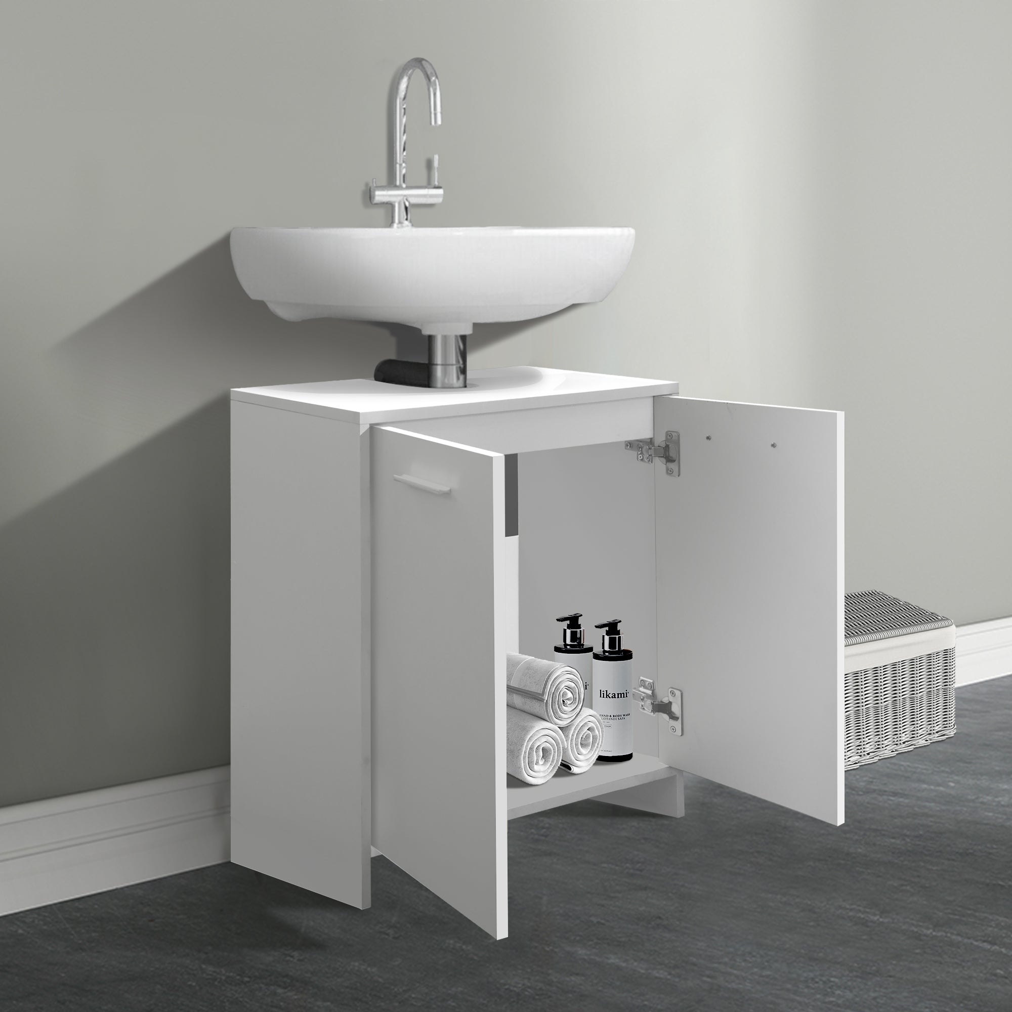 ECD Germany Möbel meuble salle de bain blanc 2 pièces
