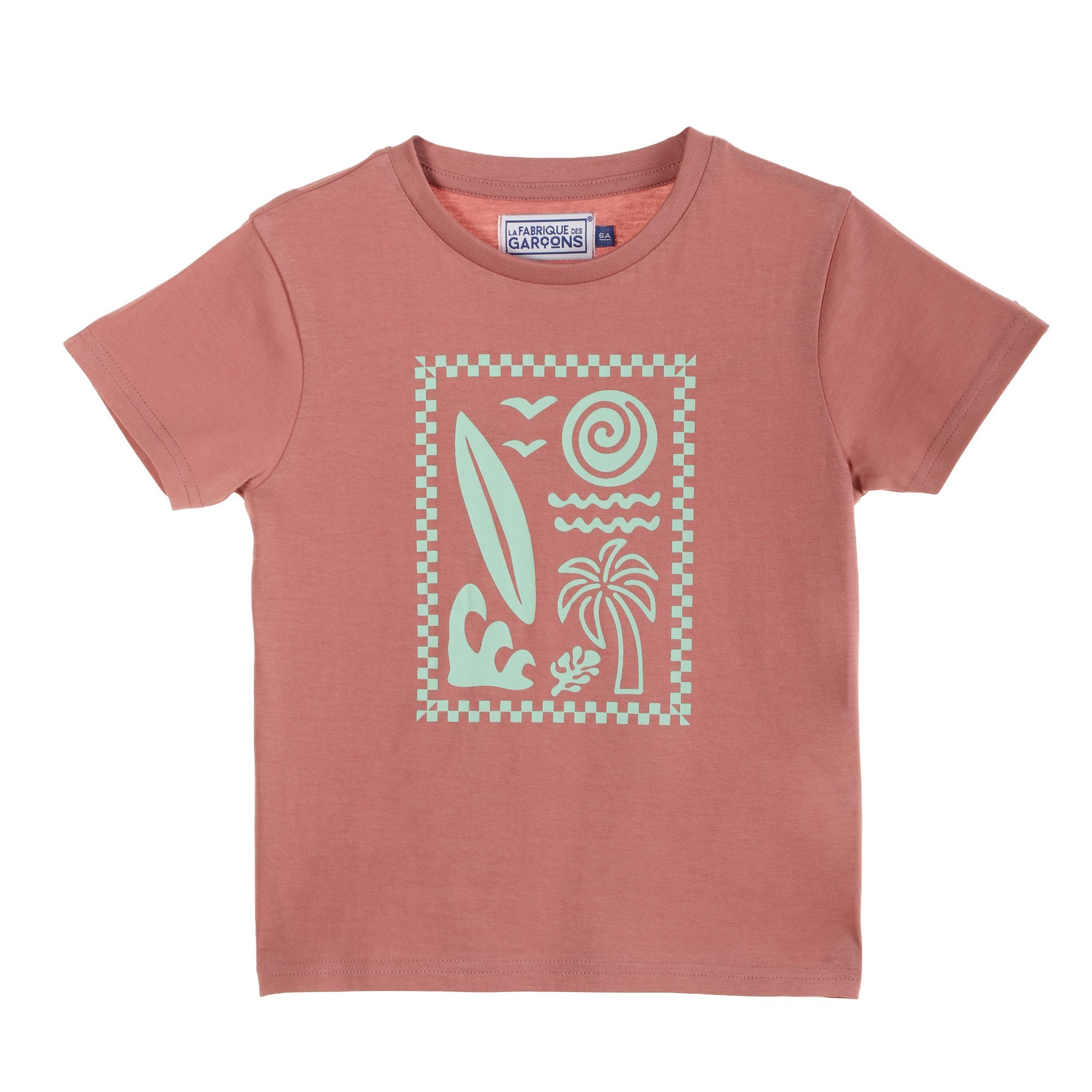 Stokomani Mode tee-shirt enfant rose motif manche courte 08A