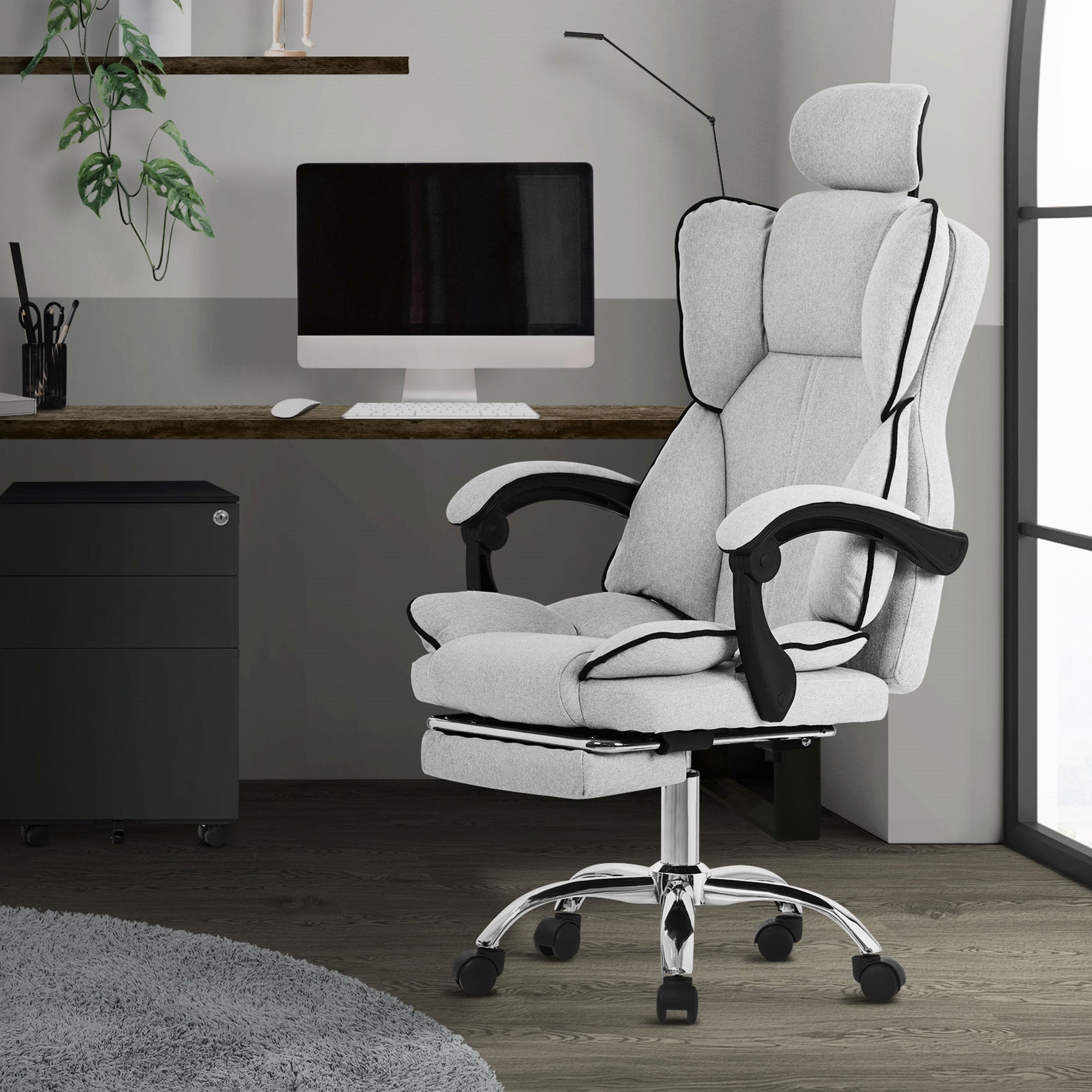 ML-Design fauteuil bureau ergonomique gris clair inclinable 120 kg B-Ware