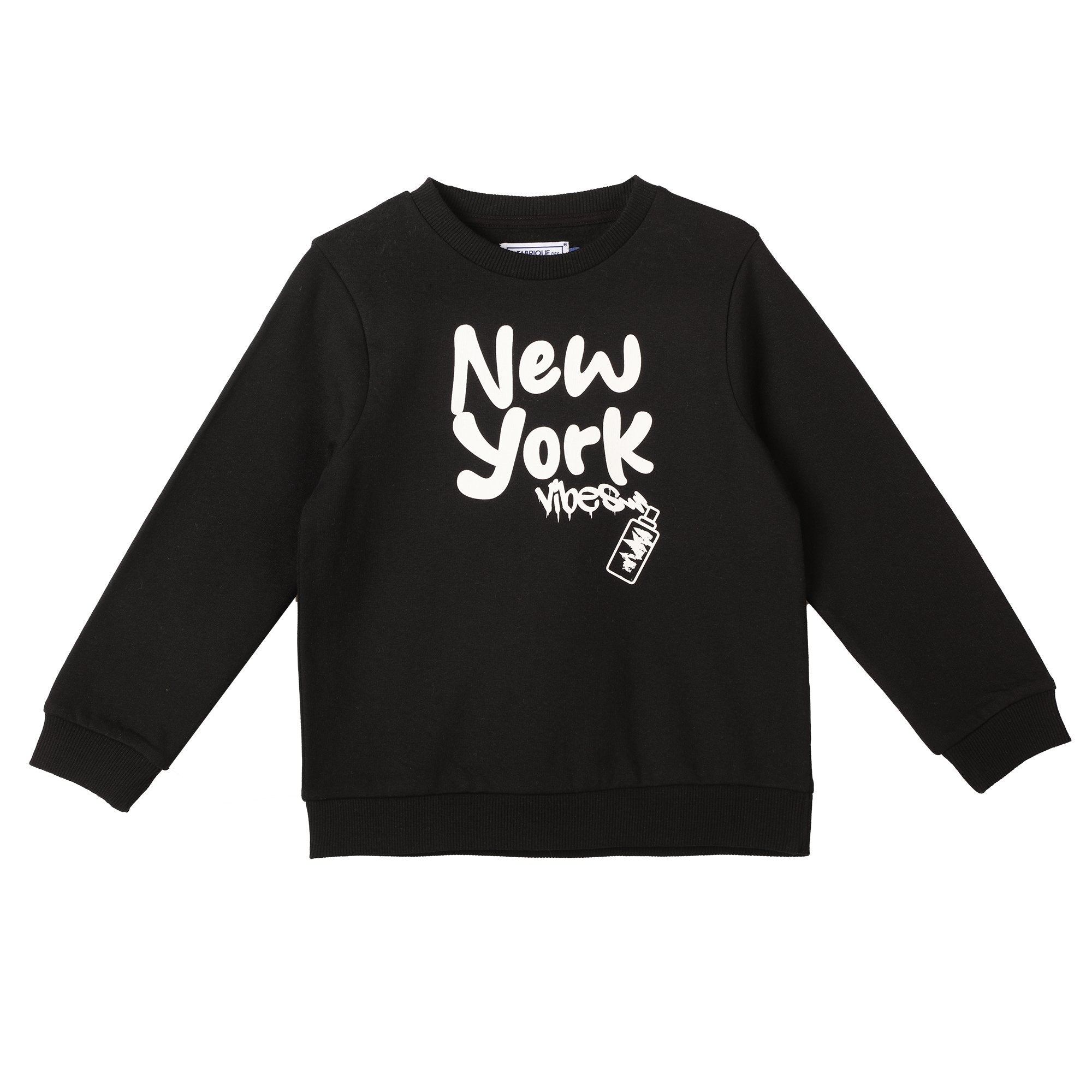 Ensemble jogging noir enfant sweat pantalon coton 2 pièces