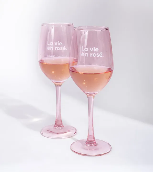 L'avant gardiste La vie en rosé set 2 verres vin