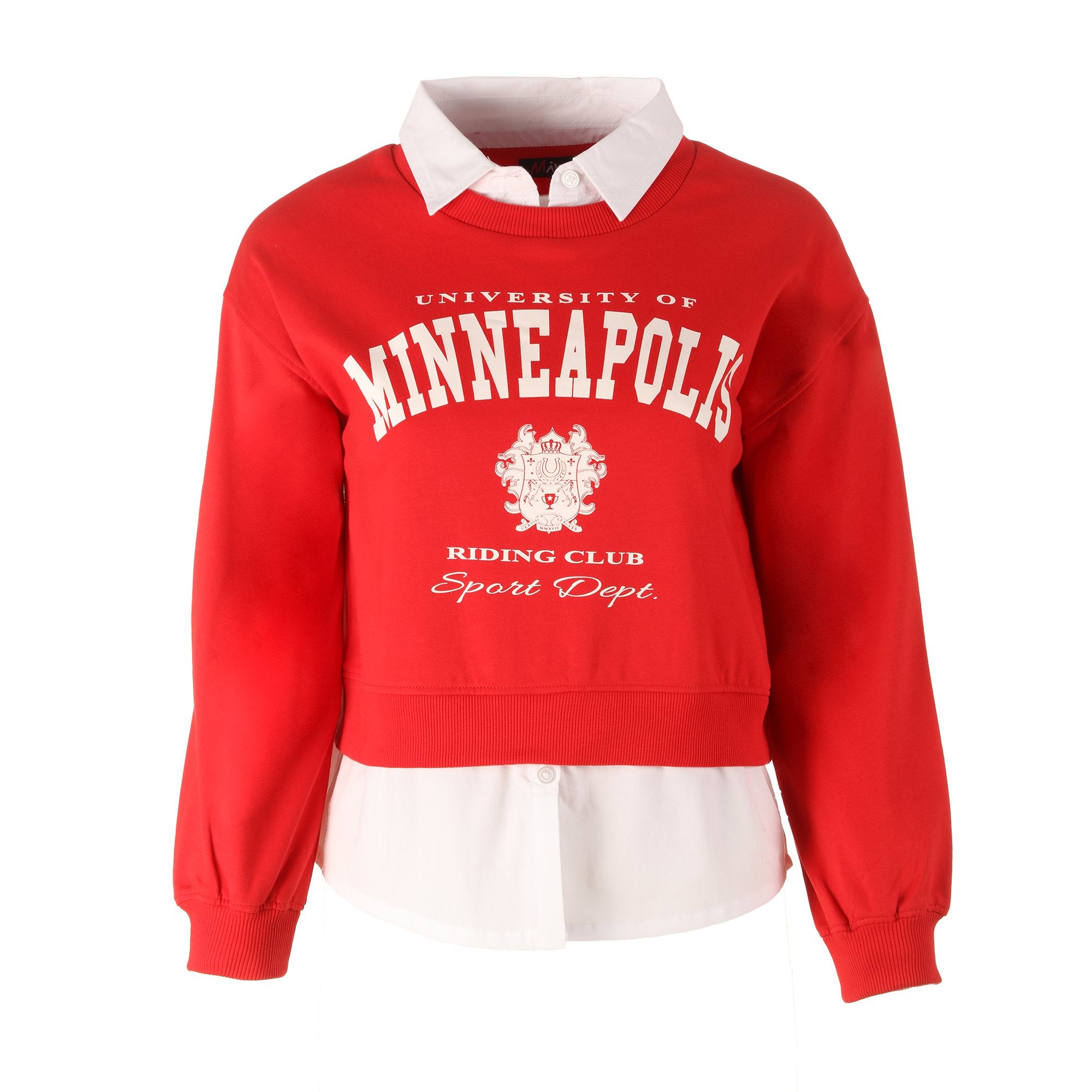 Sweat chemise femme rouge taille M manches longues