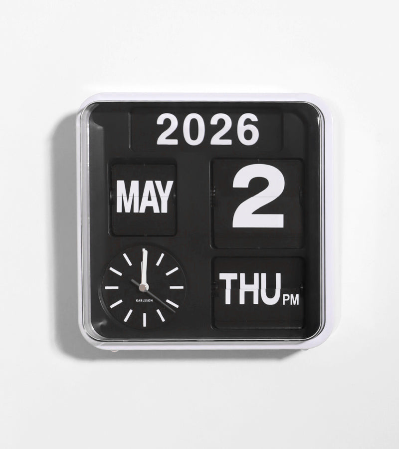 Karlsson Flip horloge calendrier à volets murale rétro