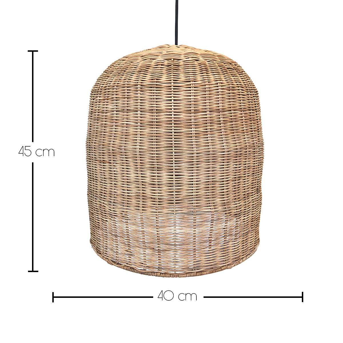 Red Deco Giacomo Nomad suspension rotin LED RGB nomade 40 cm