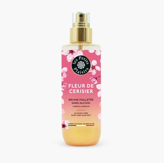 Brume parfumée pailletée fleur de cerisier corps