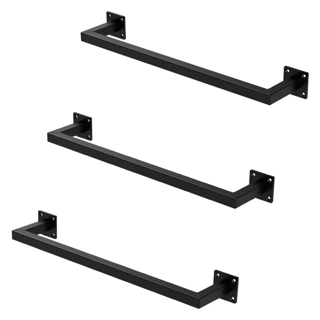 ECD Germany portant mural noir acier 12x60 cm lot 3